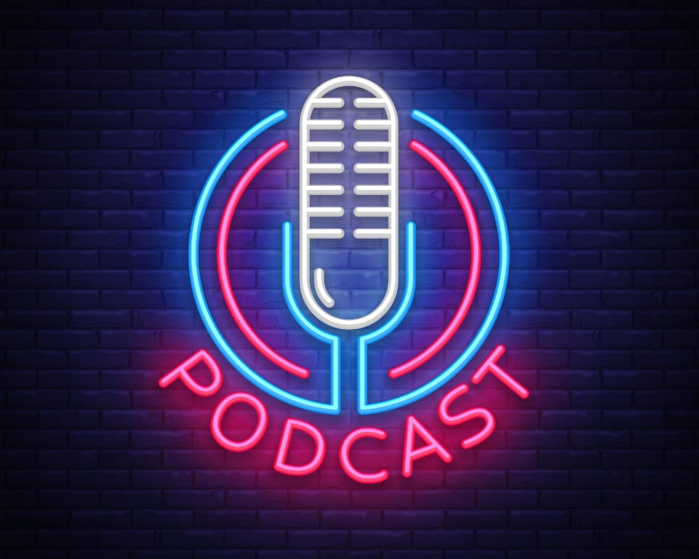 Podcast image with a microphone